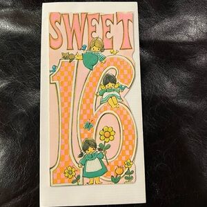 Vintage 1950s to 1960s Birthday Card Sweet 16 Girl Teenager Made in USA